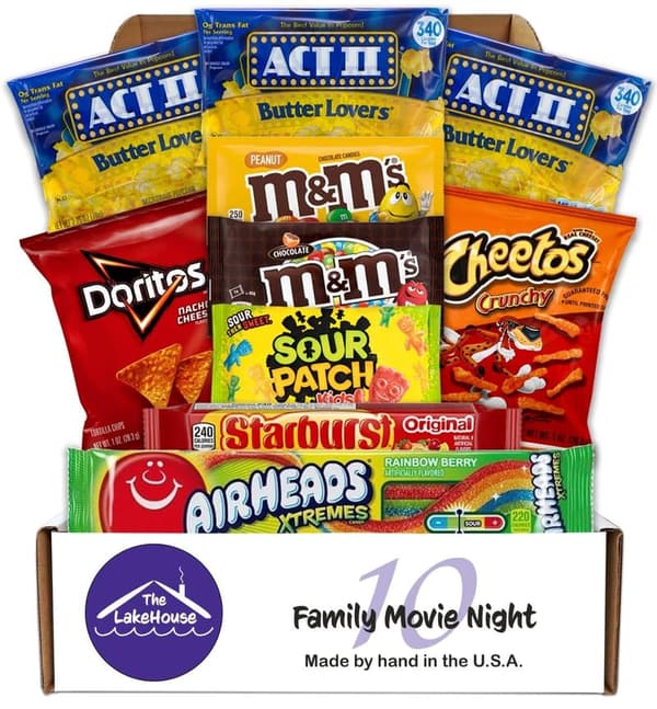 Movie Night Snack Basket - Gourmet Popcorn & Treats Gift