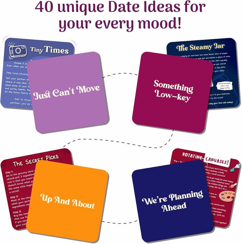 40 Date Night Cards Game - Fun Ideas for Couples' Gift