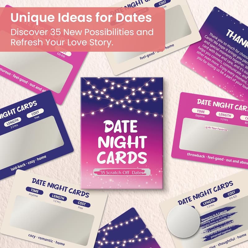 Valentine's Day Scratch-Off Date Night Card Set for Couples