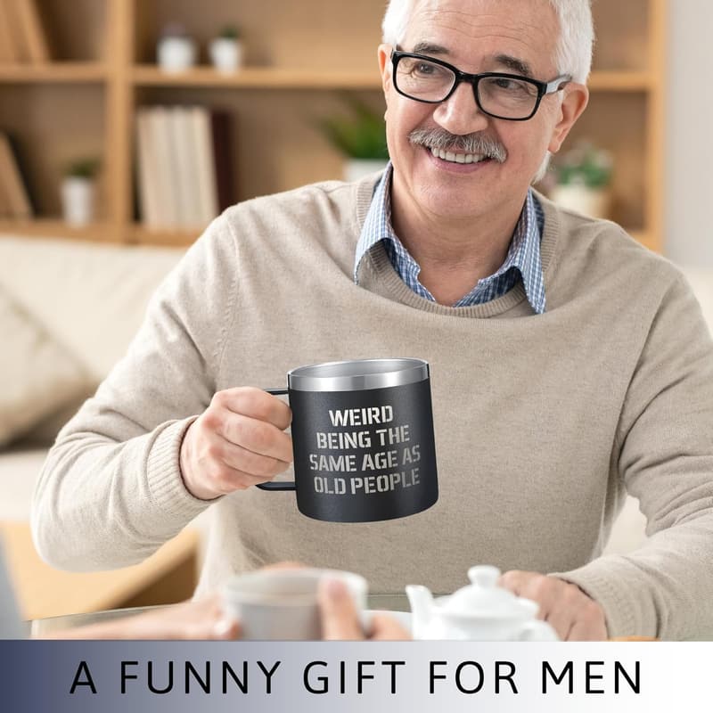 40th-80th Birthday Black Stainless Steel Mug for Him
