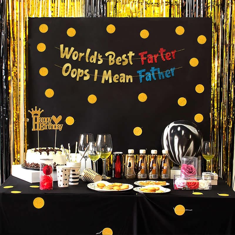 Dad Birthday Banner - Funny Decorations for Milestone Ages