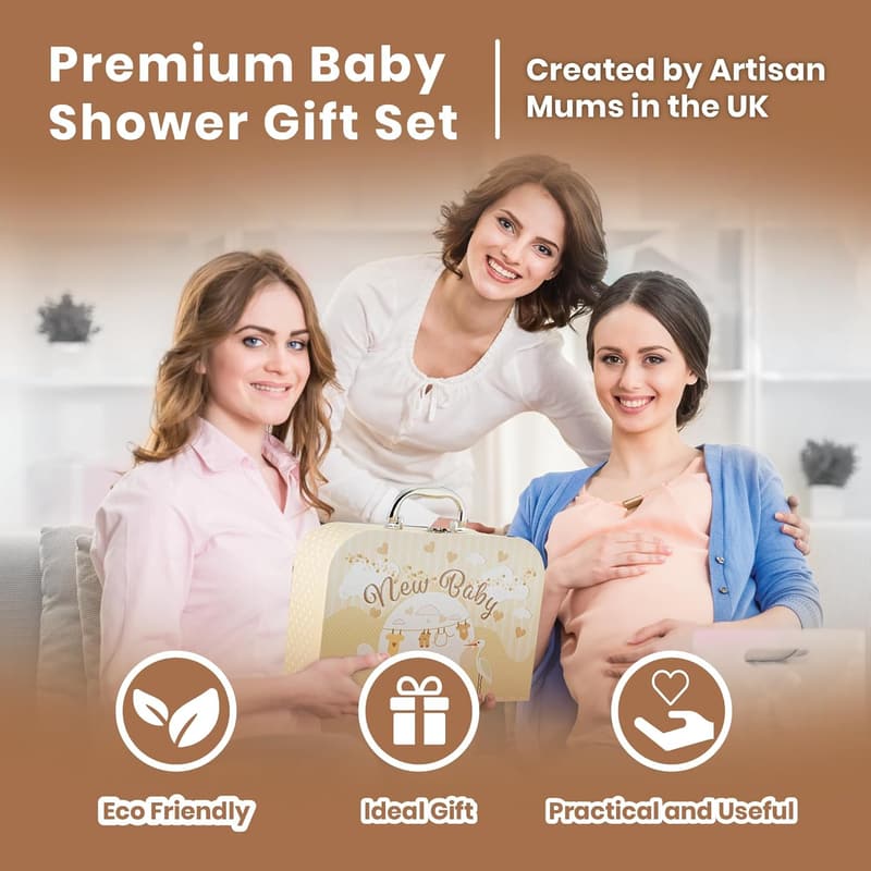 Neutral Baby Essentials Gift Set - 12 pcs Gender Reveal Basket