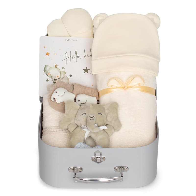 Gender-Neutral Baby Shower Gift Basket with Essentials