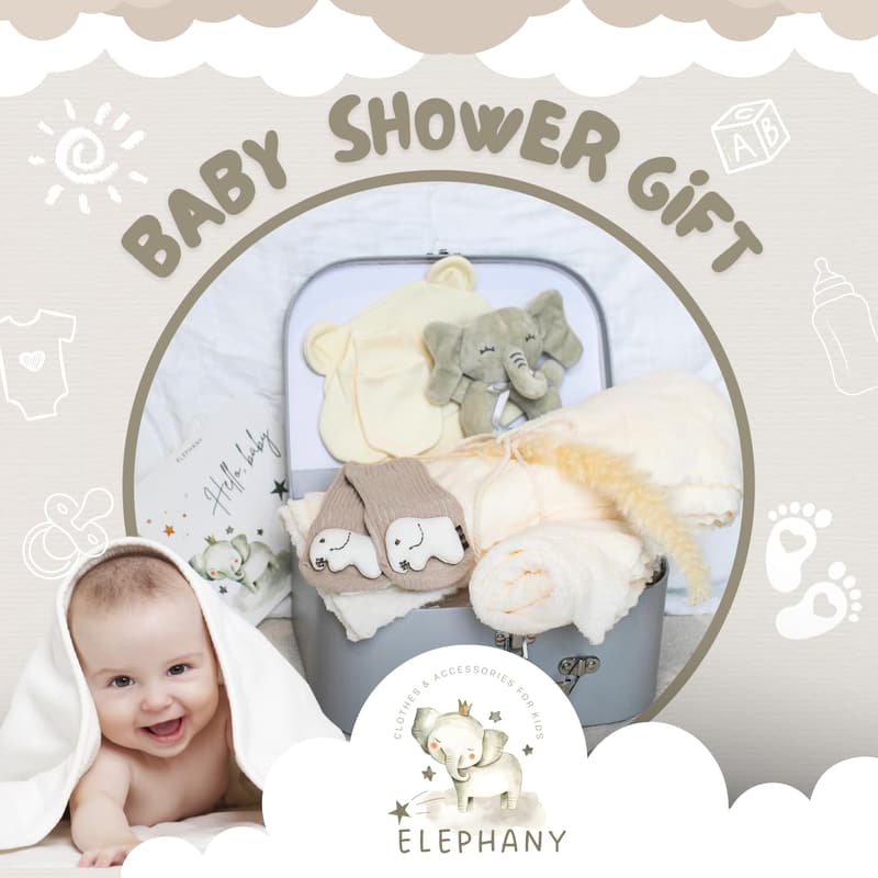 Gender-Neutral Baby Shower Gift Basket with Essentials