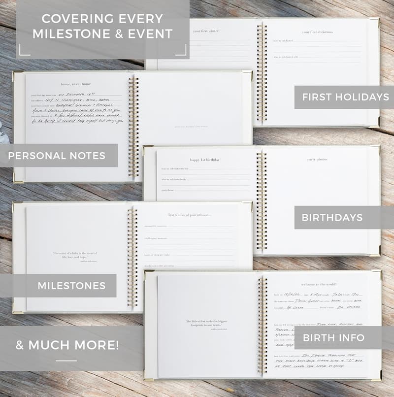 Timeless Baby Memory Book - Neutral Scrapbook for Boys & Girls