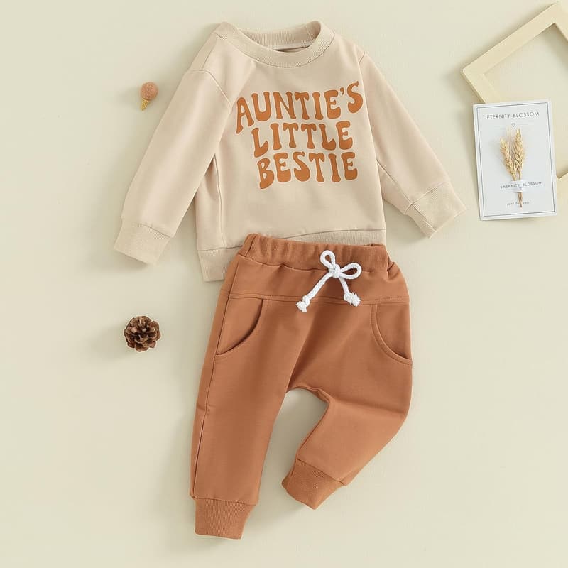 Gender Neutral Long Sleeve Baby Sweatshirt & Pant Set