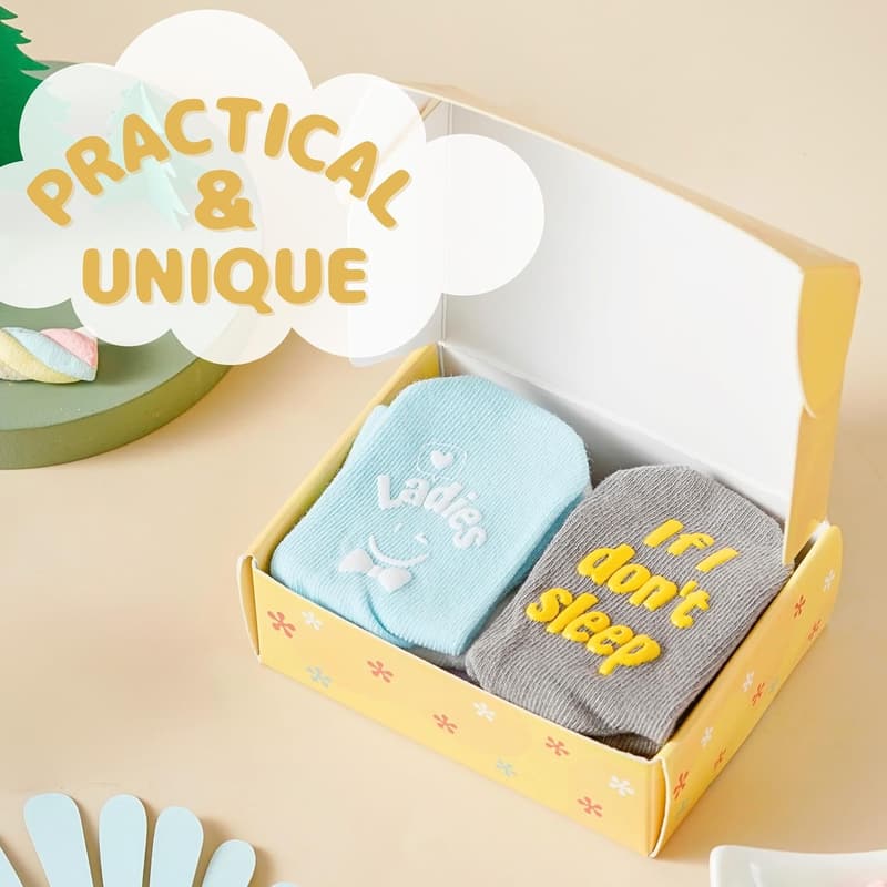 Funny Quote Baby Socks Set (4 Pairs) for Newborns 3-12 Months