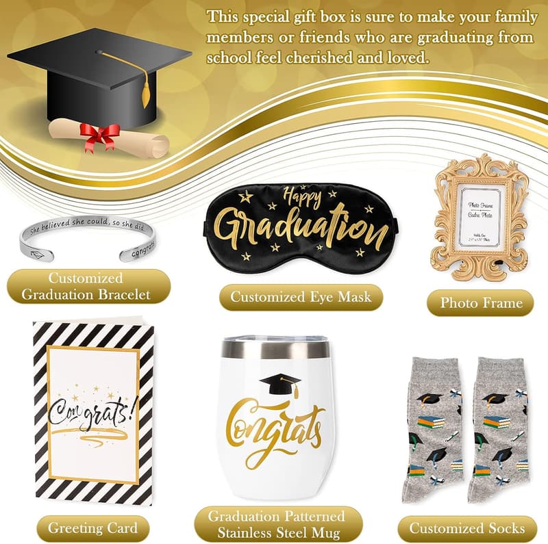 2025 Graduation Gift Box Set with Tumbler, Photo Frame & More