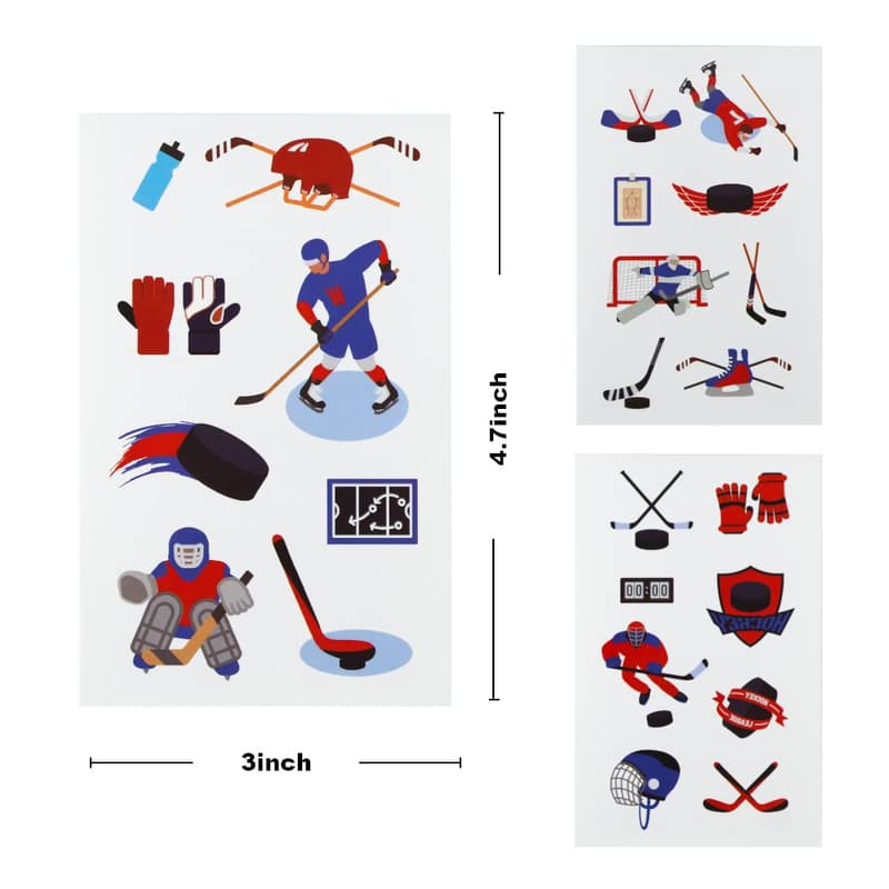 Hockey Party Birthday Temporary Tattoos - 24 Sheets