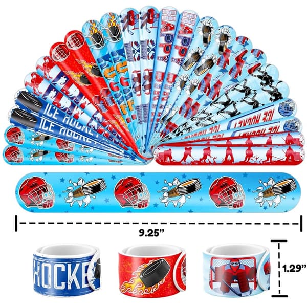 Ice Hockey Party Set: 48 Temporary Tattoos & Slap Bracelets for Kids