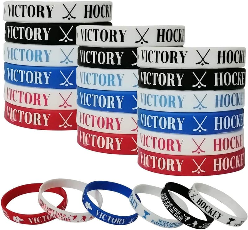 Hockey Birthday Party: 36 PCS Motivational Rubber Wristbands