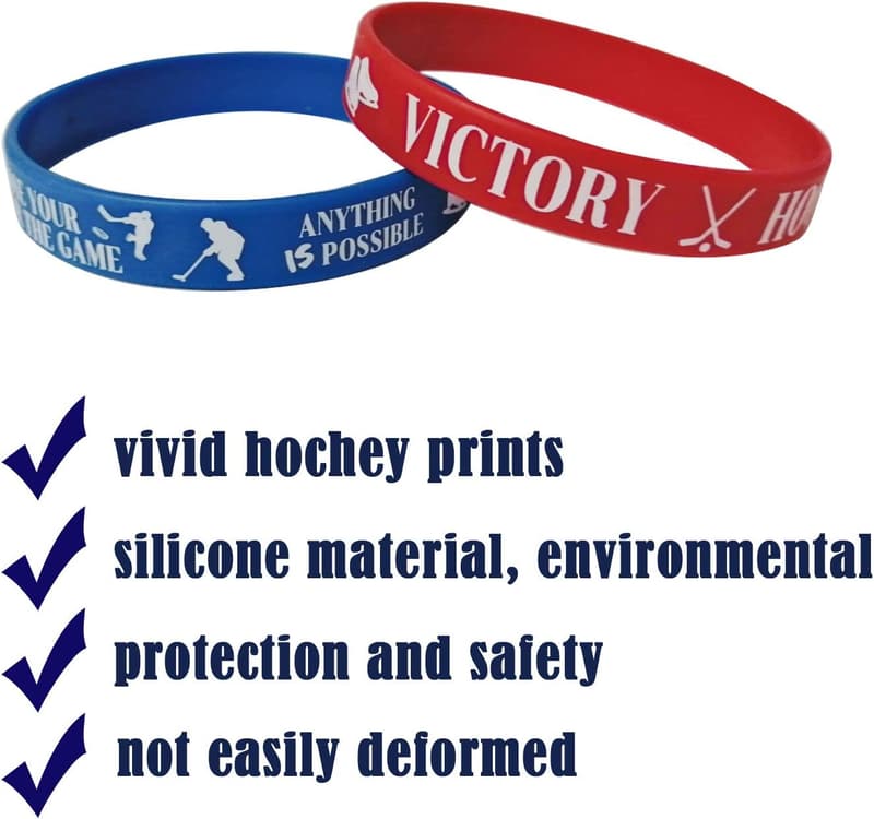 Hockey Birthday Party: 36 PCS Motivational Rubber Wristbands