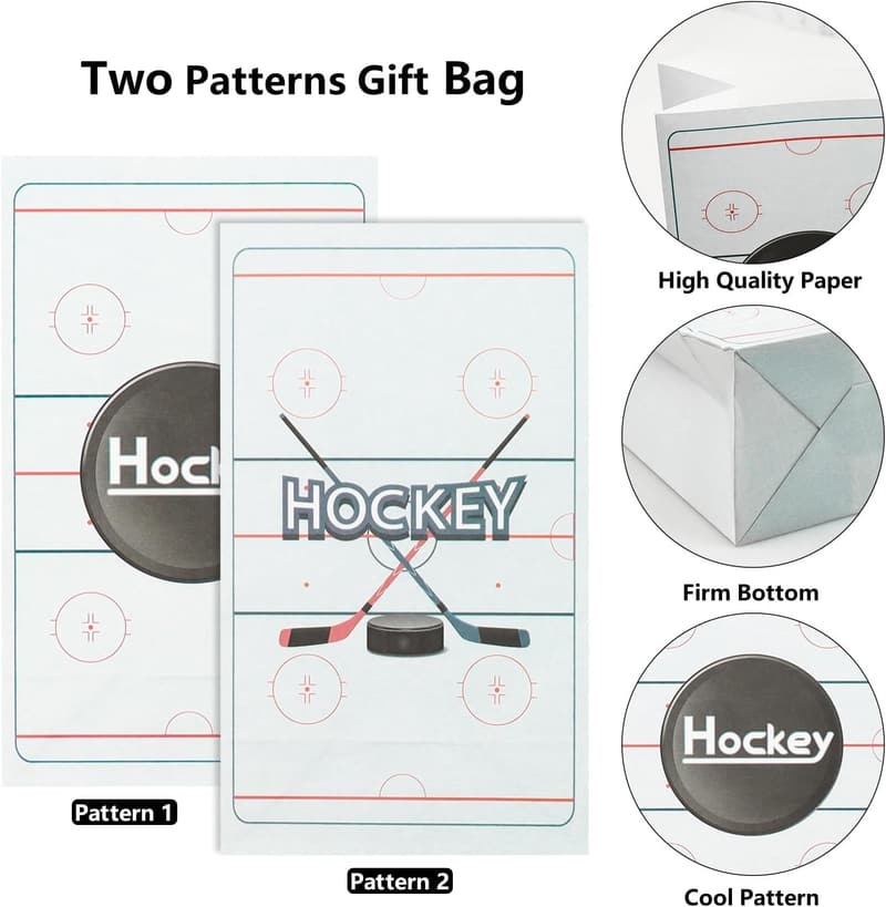Hockey Party Treat Bags - 20 Pack Goodie Bags for Kids