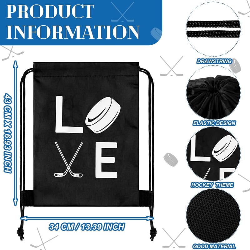 Hockey Drawstring Bags - 20 Pcs for Sports Parties