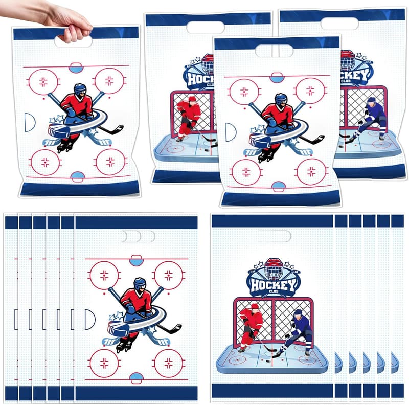 Hockey Party Favor Bags - 50 Reusable Treat Bags