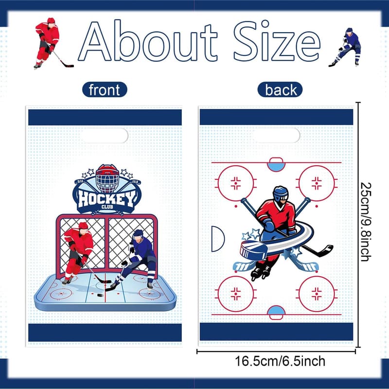 Hockey Party Favor Bags - 50 Reusable Treat Bags