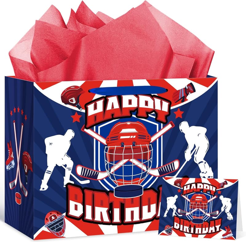 Hockey Birthday Party Favor Gift Bag for Kids & Teens