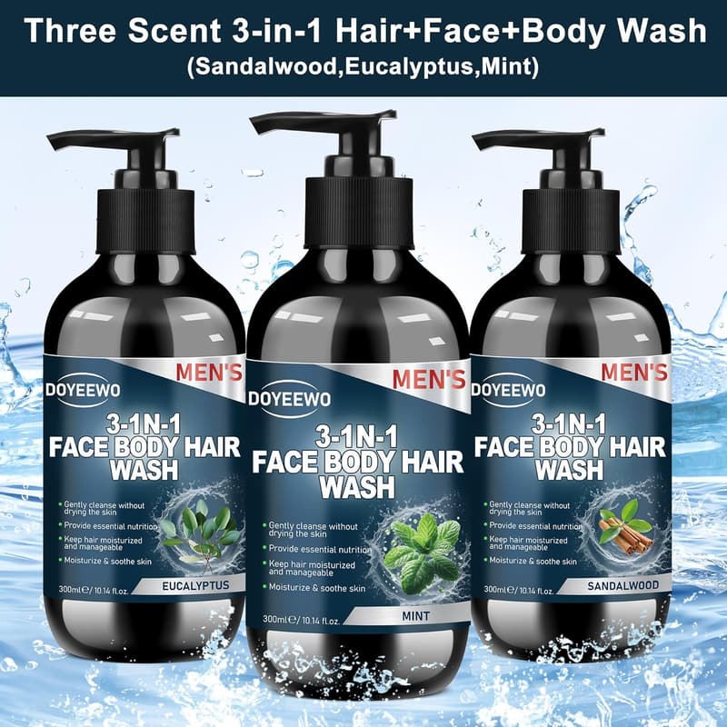 Men's Body Wash Gift Set - Cleanses & Nourishes Skin