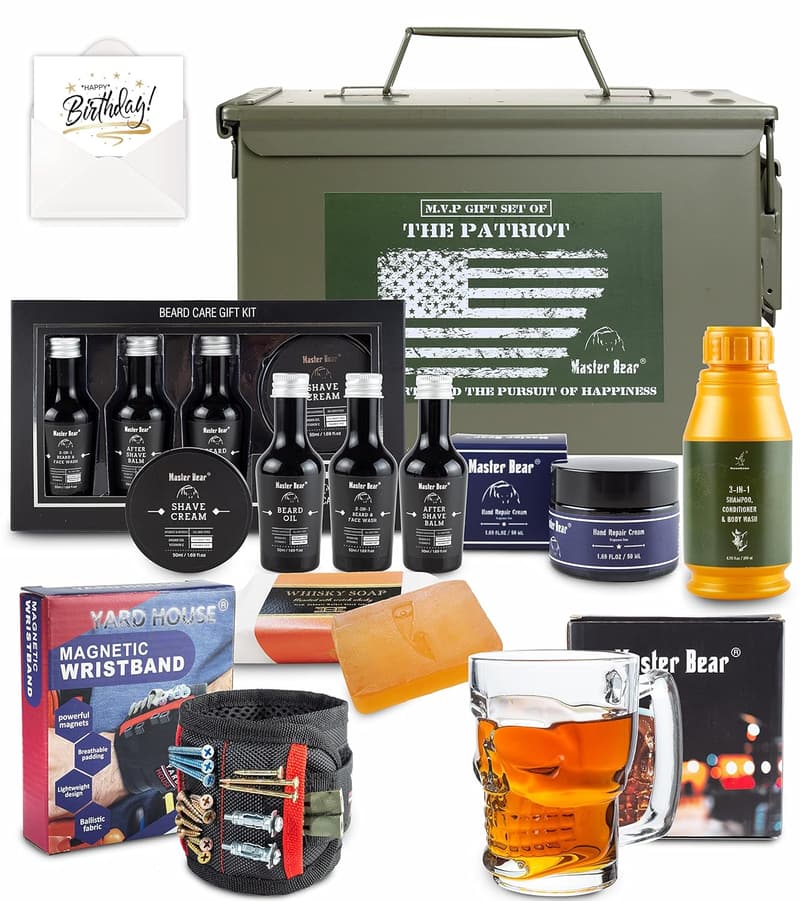 Birthday Grooming Set for Men | 50 Cal Ammo Can Gift Box