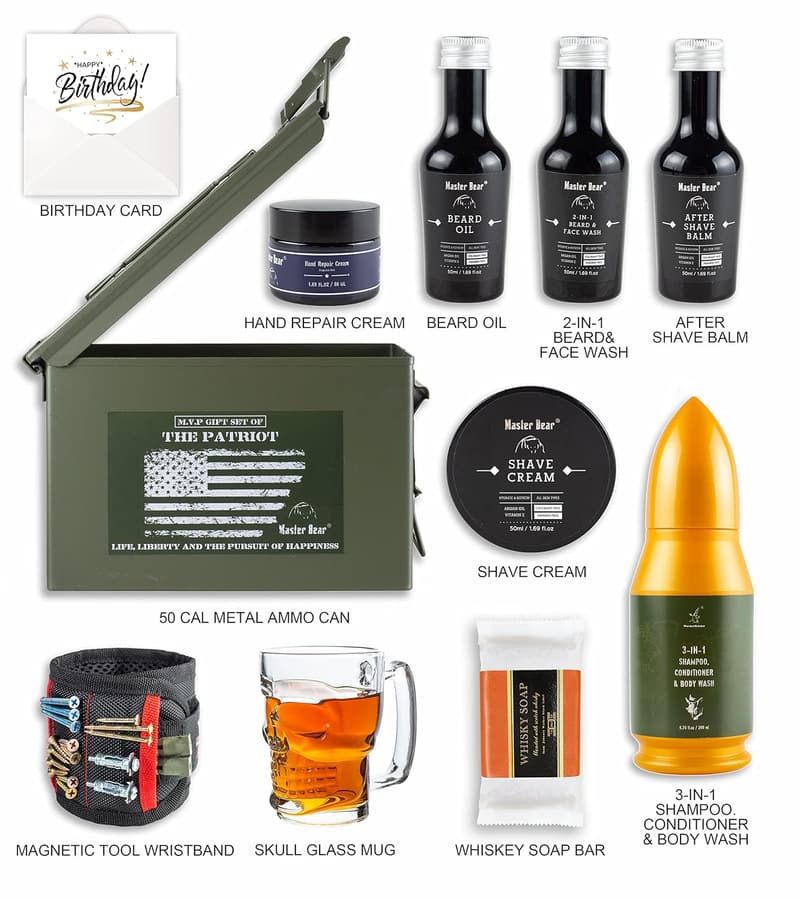 Birthday Grooming Set for Men | 50 Cal Ammo Can Gift Box