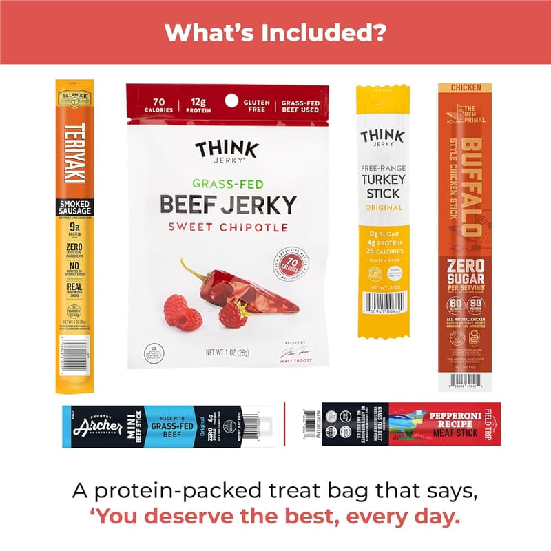 Beef Jerky Gift Basket for Men - Curated Treats for Dad