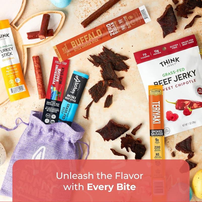 Beef Jerky Gift Basket for Men - Curated Treats for Dad