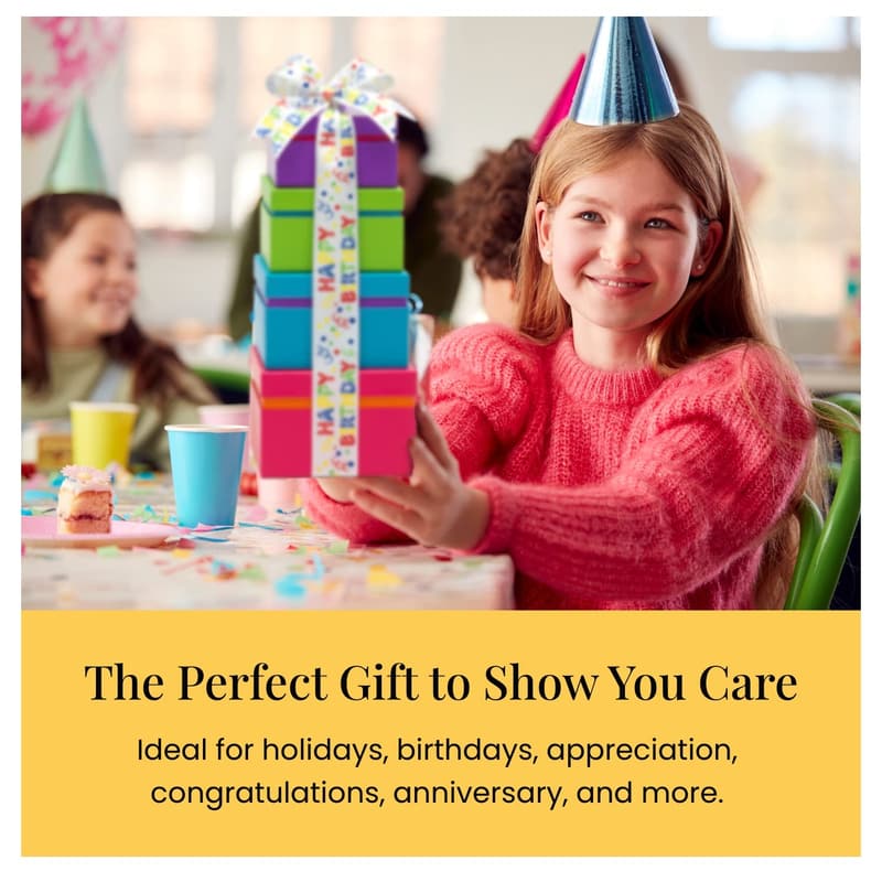Birthday Snack Basket Tower with Sweet & Savory Treats