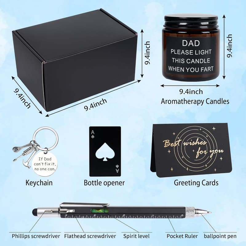 Father's Day Gift Set for Dad - Tumbler, Socks, Cap & Keychain