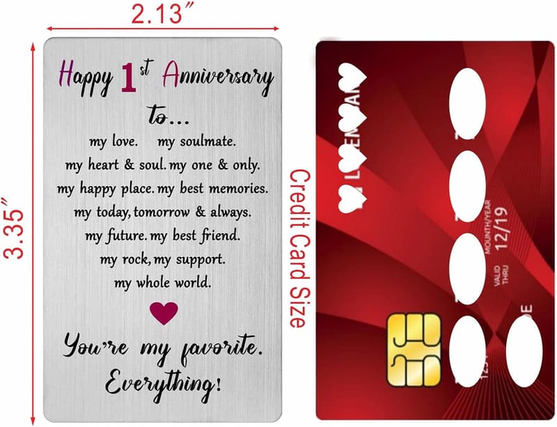 Happy 1st Anniversary Card for Couples - Keepsake Gift