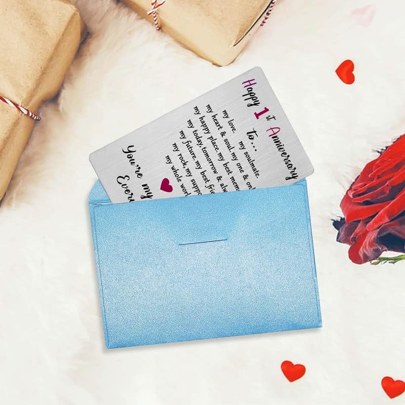 Happy 1st Anniversary Card for Couples - Keepsake Gift