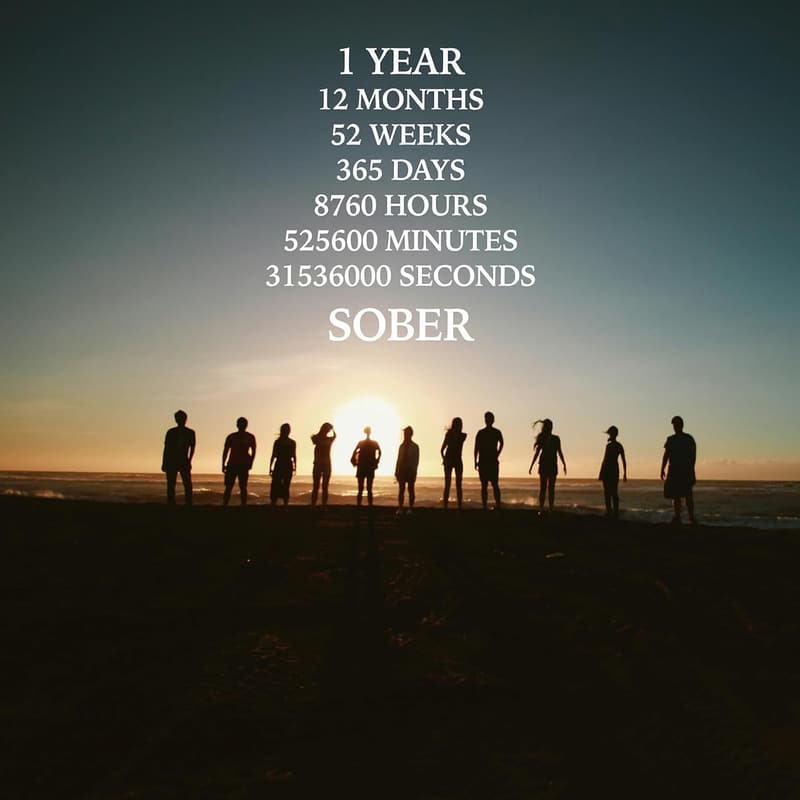 One Year Sober Journal & Keychain Gift Set for Recovery