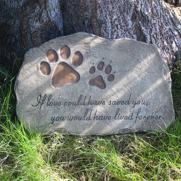 Pet Memorial Stone - Hand-Painted Grave Marker for Dogs and Cats