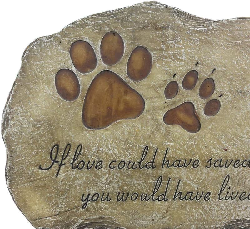 Pet Memorial Stone - Hand-Painted Grave Marker for Dogs and Cats