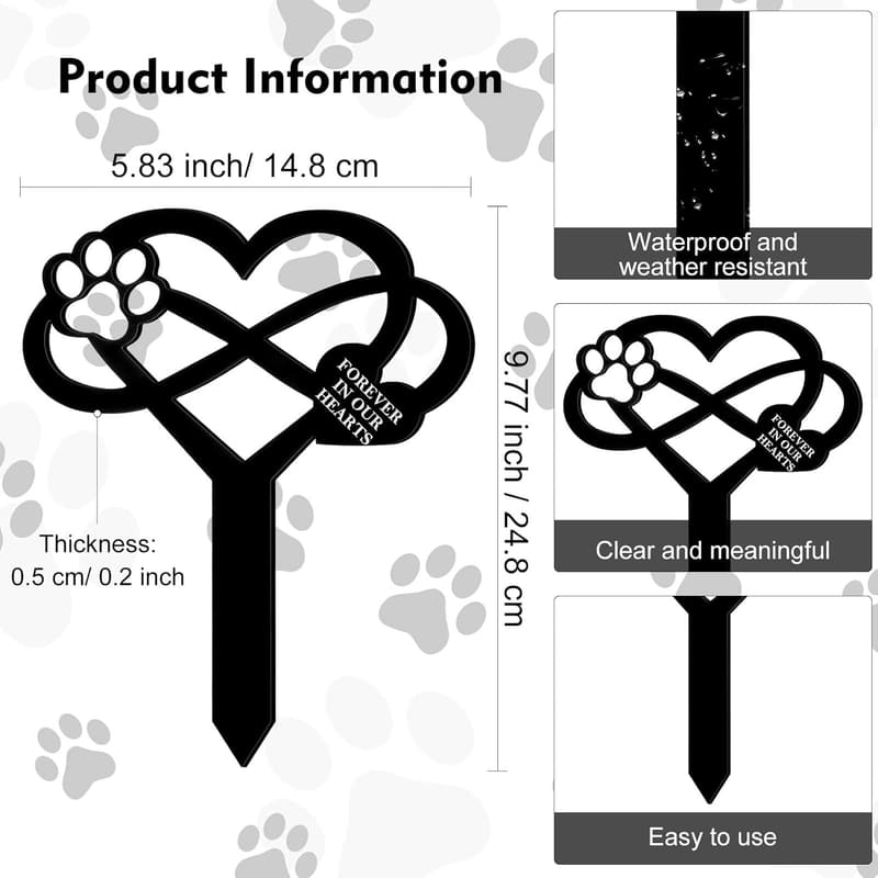 Pet Memorial Stake – Waterproof Grave Decor for Dogs