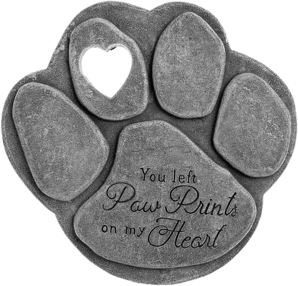 Pet Memorial Garden Stone - 'Paw Prints On My Heart'