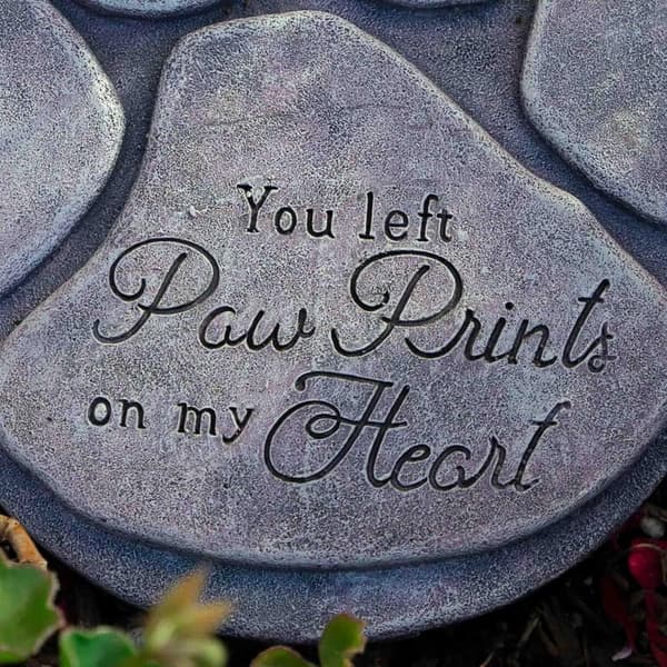 Pet Memorial Garden Stone - 'Paw Prints On My Heart'
