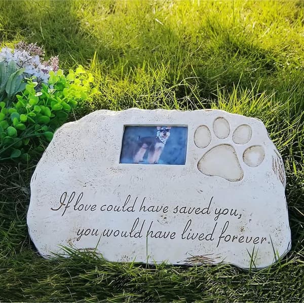 Personalized Pet Memorial Stone with Waterproof Photo
