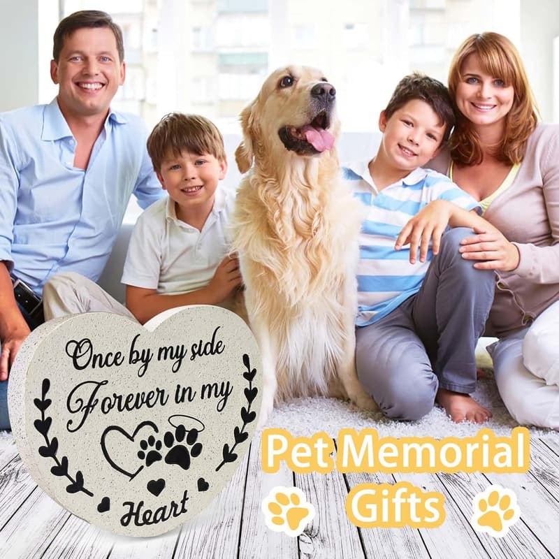 Heart-Shaped Dog Memorial Stone - Sympathy Gift for Loss