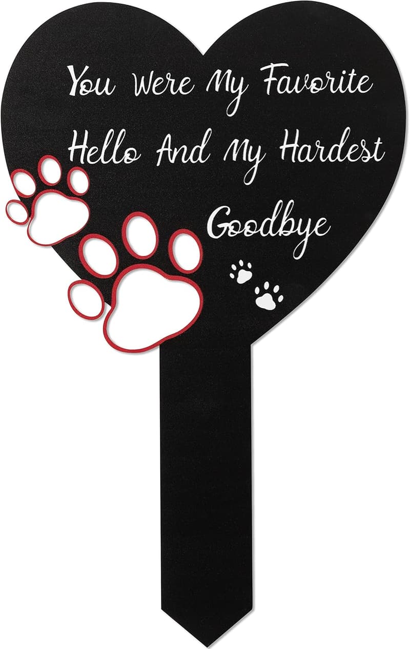 Pet Memorial Cross Stake - Metal Grave Marker for Dogs & Cats