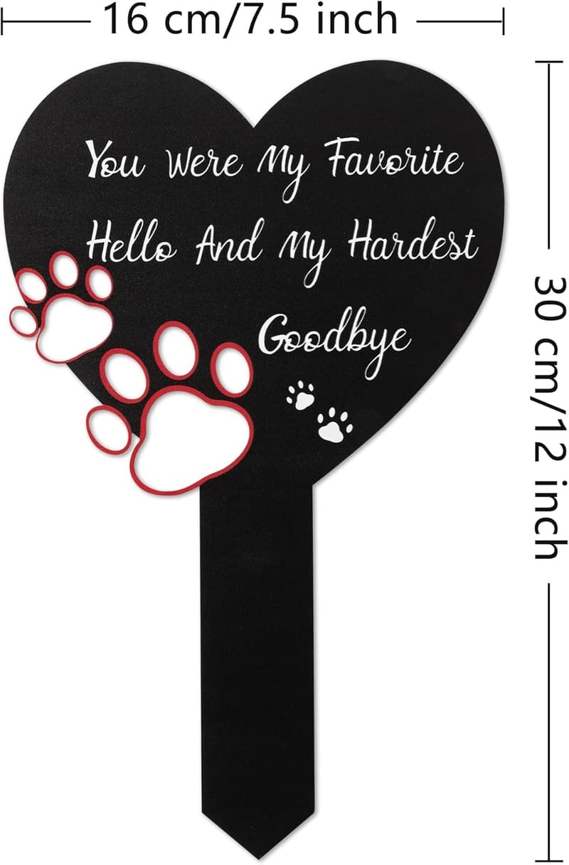 Pet Memorial Cross Stake - Metal Grave Marker for Dogs & Cats