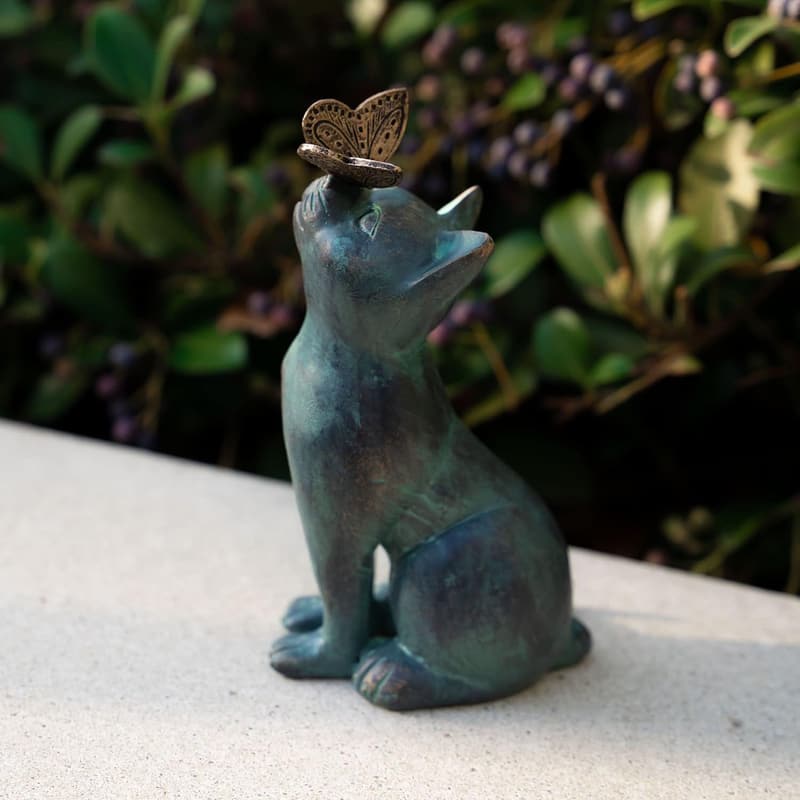 Cat Memorial Figurine with Butterfly - Pet Memorial Gift