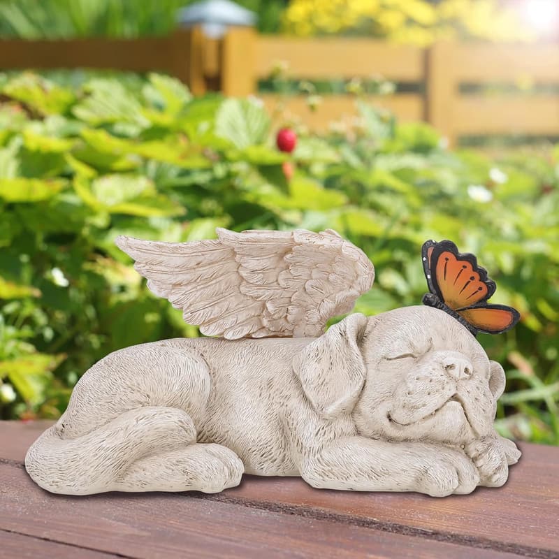 Pet Memorial Garden Angel Statue with Solar Light
