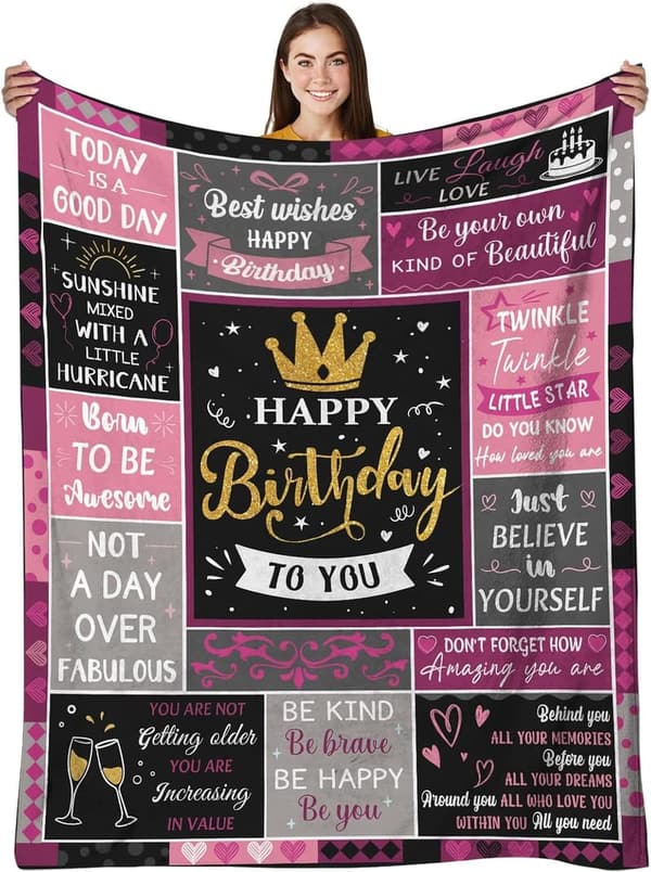 Mother's Day Birthday Blanket Gift for Women, 50