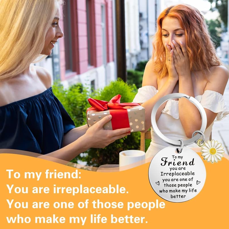 Friendship Sunflower Keychain Gift for Best Friends