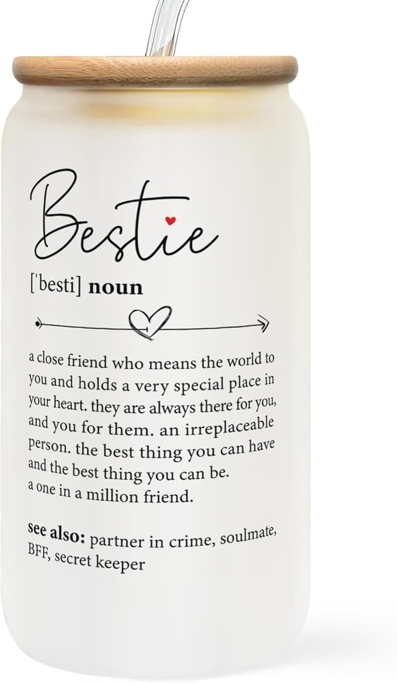 Friendship Gift for Women - 16 Oz Can Glass