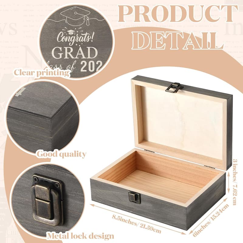 Personalized Graduation Cap Keepsake Box 2025 for Him/Her