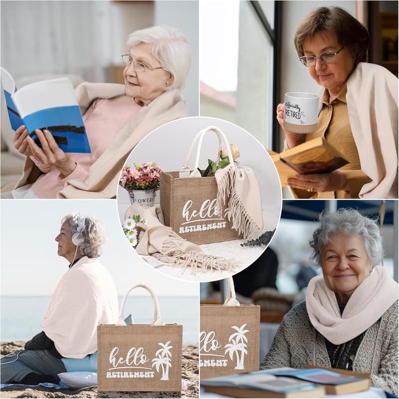 Retirement Gift Basket for Women: Handmade Mug, Shawl & Bag