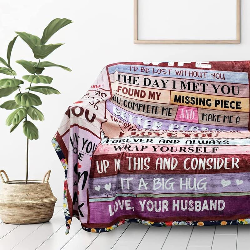 Romantic Anniversary Blanket Gift for Wife