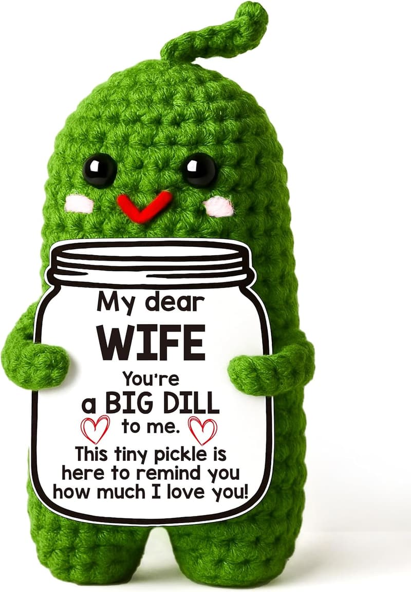 Adorable Crochet Pickle Doll - Unique Gift for Mother's Day & Wife