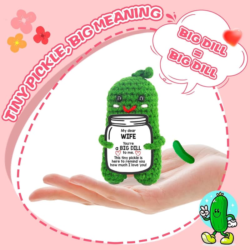 Adorable Crochet Pickle Doll - Unique Gift for Mother's Day & Wife